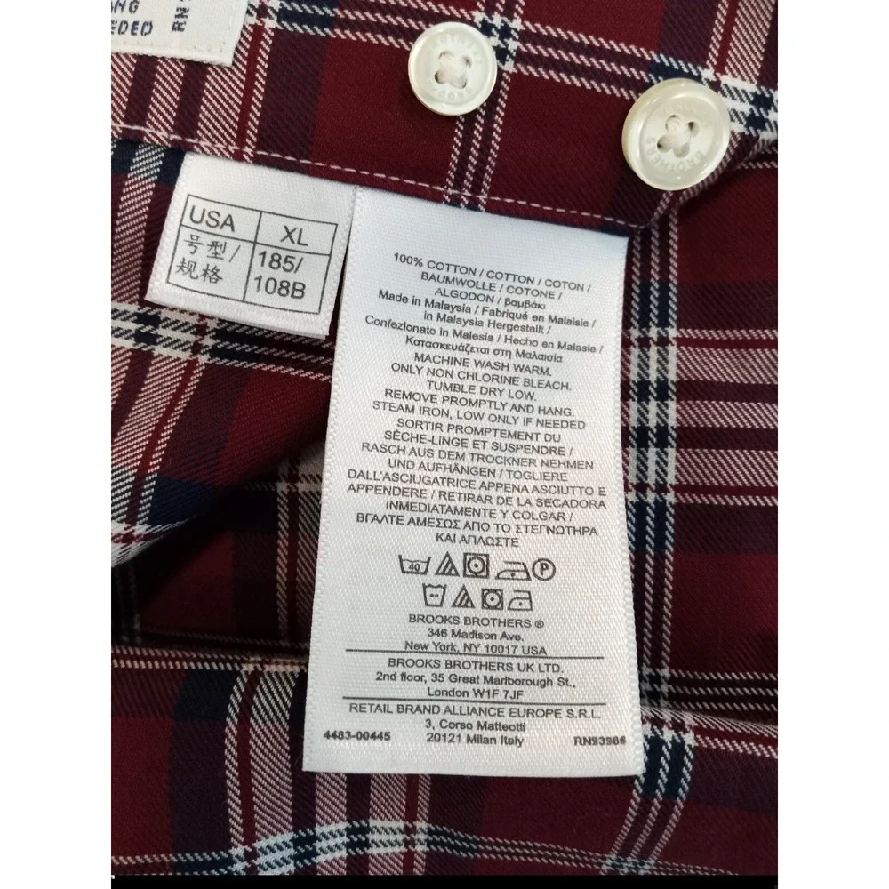 Brooks Brothers Shirt Mens XL Red Long Sleeve Button Down Regent Original Polo - Picture 7 of 7